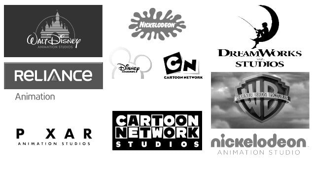Studios our team has worked with, including Disney, Pixar, DreamWorks, Warner Bros., Cartoon Network and Nickelodeon